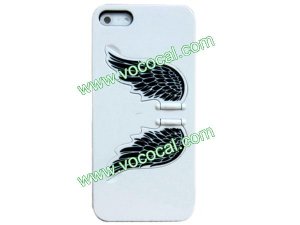 New Cute Special Angel Wing Protective Stand Case Cover Skin for iPhone 5 White