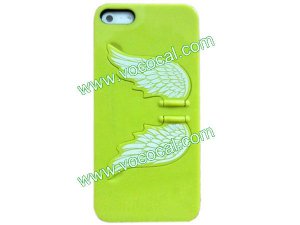 New Cute Special Angel Wing Protective Stand Case Cover Skin for iPhone 5 Green