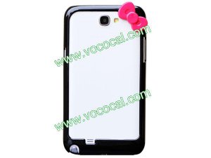 Cute Bowknot Frame Bumper Case Cover for Samsung Galaxy Note 2 N7100 Black