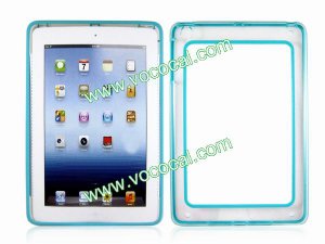 New Arrival Clear PC TPU Bumper Frame Case Cover for iPad Mini Azure