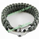 Adjustable Paracord Parachute Cord Survival Bracelet Wristband w/ Steel Buckle