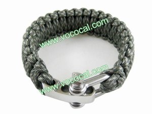 Adjustable Paracord Parachute Cord Survival Bracelet Wristband w/ Steel Buckle