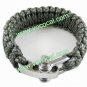 Adjustable Paracord Parachute Cord Survival Bracelet Wristband w/ Steel Buckle