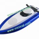 Airship Shape TF Card USB FM Radio Portable Speaker Sound Box Blue + White