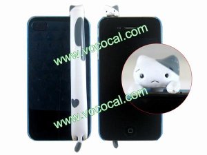 Cute Long Cat 3.5mm Earphone Jack Dustproof Plug Ear Dust Cap for iPhone 5 4 4S
