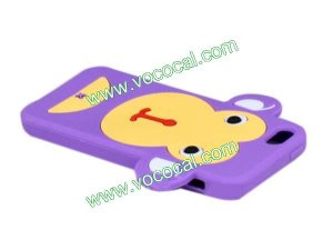Cute Cartoon 3D Big Monkey Silicone Case Cover Skin for iPhone 5 Purple