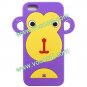Cute Cartoon 3D Big Monkey Silicone Case Cover Skin for iPhone 5 Purple