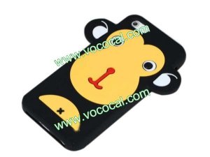 Cute Cartoon 3D Big Monkey Silicone Case Cover Skin for iPhone 5 Black