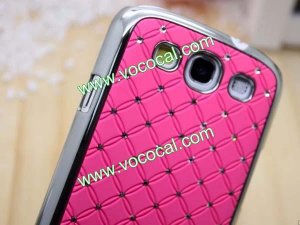 Bling Rhinestone Plating Hard Case Cover Skin for Samsung Galaxy S3 i9300 Pink