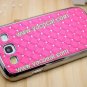 Bling Rhinestone Plating Hard Case Cover Skin for Samsung Galaxy S3 i9300 Pink