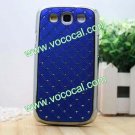 Bling Rhinestone Plating Hard Case Cover for Samsung Galaxy S3 i9300 Dark Blue