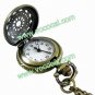Antique Retro Quartz Pocket Watch Necklace Chain Pendant Palace Hollow Pattern