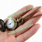Antique Retro Quartz Pocket Watch Necklace Chain Pendant Palace Hollow Pattern