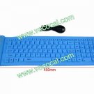 USB 2.0 Silicone Roll Up Foldable Flexible PC Computer Keyboard Blue