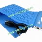 USB 2.0 Silicone Roll Up Foldable Flexible PC Computer Keyboard Blue