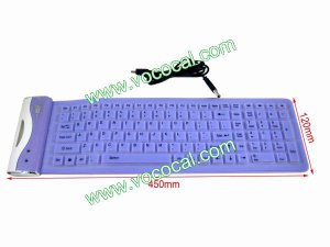 USB 2.0 Silicone Roll Up Foldable Flexible PC Computer Keyboard Purple