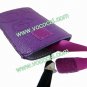 Pull-up Bag Case PU Leather Pouch for iPhone 5 4 4S with Strap