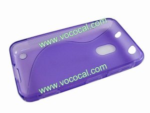 S Line TPU Protective Case Cover Skin for Nokia Lumia 620 Purple