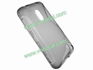 S Line TPU Protective Case Cover Skin for Nokia Lumia 620 Clear Gray