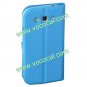 PU Leather Book Stand Case Cover for Samsung Galaxy Grand DUOS I9082 I9080 Blue