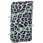 PU Leather Leopard Book Wallet Stand Case Cover for HTC One M7