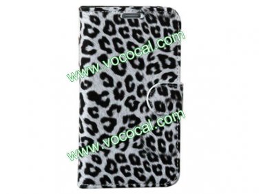 PU Leather Leopard Wallet Stand Case Cover for Samsung Galaxy Grand DUOS I9082