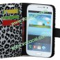 PU Leather Leopard Wallet Stand Case Cover for Samsung Galaxy Grand DUOS I9082