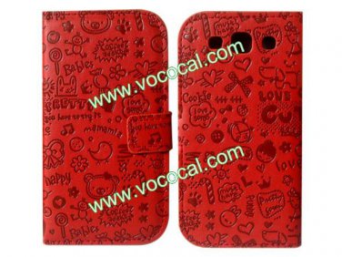 Cartoon Cute PU Leather Flip Book Case Cover for Samsung Galaxy Grand DUOS I9082