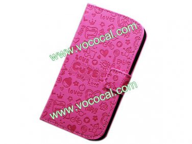Cartoon Cute PU Leather Flip Book Case Cover for Samsung Galaxy Grand DUOS I9082
