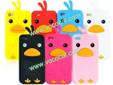 3D Chick Poult Cartoon Amimal Silicone Case Cover Skin for iPhone 4 4G 4S