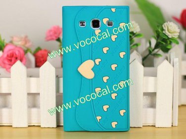 Cute Wallet Shape Silicone Case Cover Skin for Samsung Galaxy S3 i9300 Sky Blue