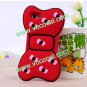 3D Cute Cartoon Silicone Bowknot Protective Case Cover Skin for iPhone 5 Red