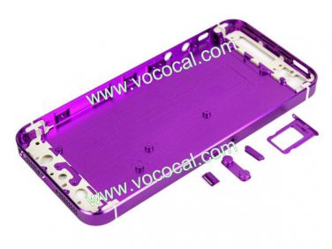 Metal Frame Battery Back Cover Housing Assembly Replacement for iPhone 5 Purple