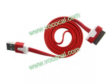 Noodle Flat Dual Color USB Data Cable Line Cord for iPhone 4 4S iPad 2 3