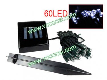 60 LED 8M Solar String Fairy Lights Christmas Outdoor Party With 8 Modes White