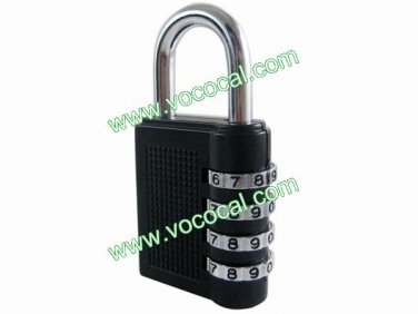 4 Dial Combination Portable Luggage Password Lock Padlock Black