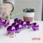 12 x Purple Grossy Christmas Ball X'Mas Tree Showcase Decorative Ornament 1.2"