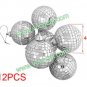 12 x Silver Mirror Christmas Ball XMas Tree Showcase Decoration Ornament 1.5"