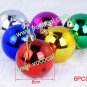 6 x 8CM Grossy Colored Christmas Ball X'Mas Tree Showcase Decorative Ornament