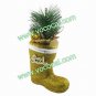 Santa Claus Glitter Boots Christmas Tree Pendant Decorative Ornament Golden