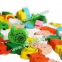 Educational Preschool Wooden Animals Threading Beads Toy for Kids Children