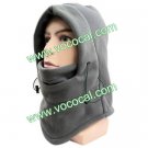 Outdoor Sports Polar Fleece Hood Neck Warmer Winter Windproof Hat Gray