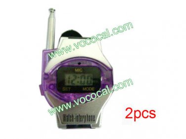 2 Pcs Cute Walkie Talkie Digital Watches for Kids Silver + Purple