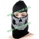 Cool Reflective Skull Headgear Head Face Mask Black