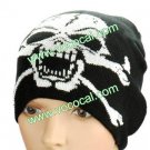 Stylish Skull Winter Outdoor Woolen Men Women Beanie Hat Cap Black + White