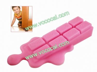 Funny Silicone Melted Chocolate Door Stop Wedge Stopper Doorstop Pink