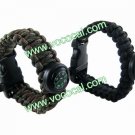 Plastic Buckle 550 Paracord Survival Bracelet Weaves Shackle w/ Compass