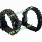 Plastic Buckle 550 Paracord Survival Bracelet Weaves Shackle w/ Compass