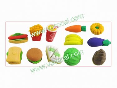 Cute Fruit Vegetable / Food Pencil Rubber Eraser