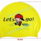Fashion Cartoon Silicone Swim Cap Swimming Hat for Children Kids